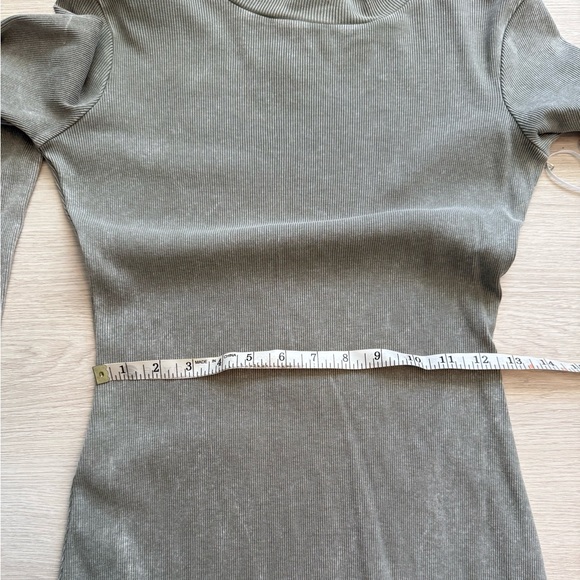 Young, Fabulous and Broke Mock Neck Midi Dress in Sage Green - Picture 9 of 12